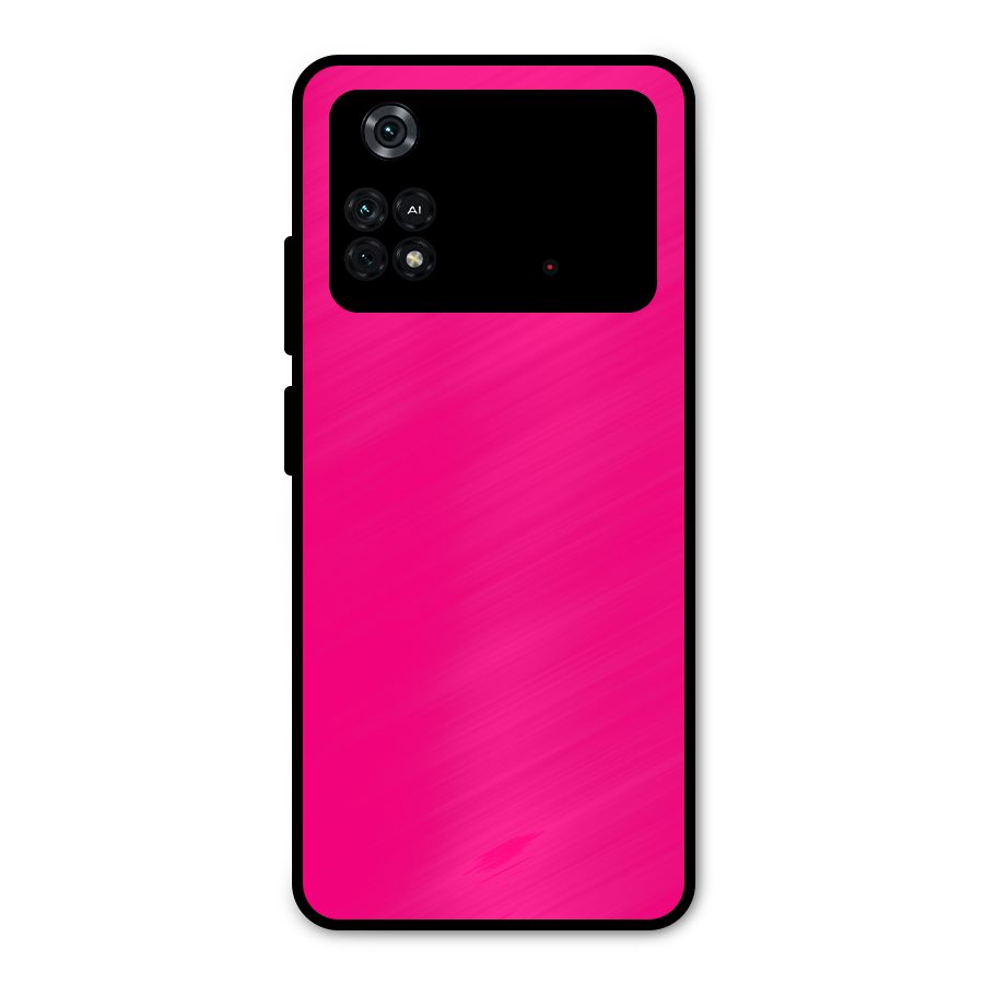 Hot Pink Metal Back Case for Poco M4 Pro 4G
