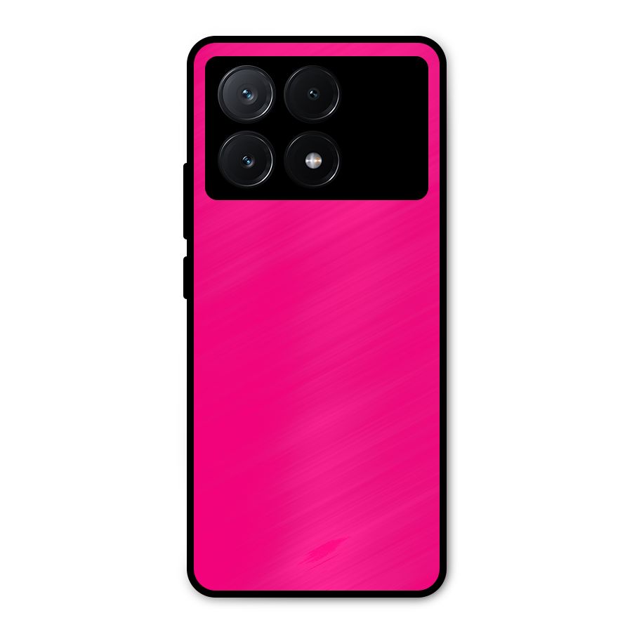Hot Pink Metal Back Case for Poco X6 Pro