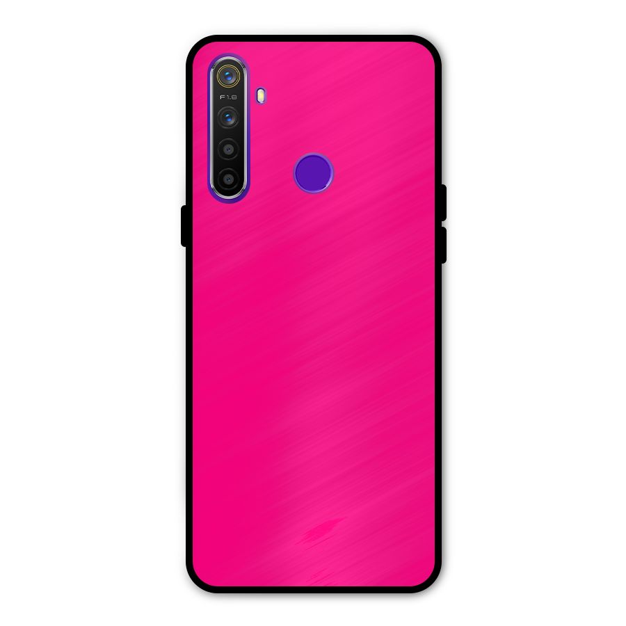 Hot Pink Metal Back Case for Realme 5