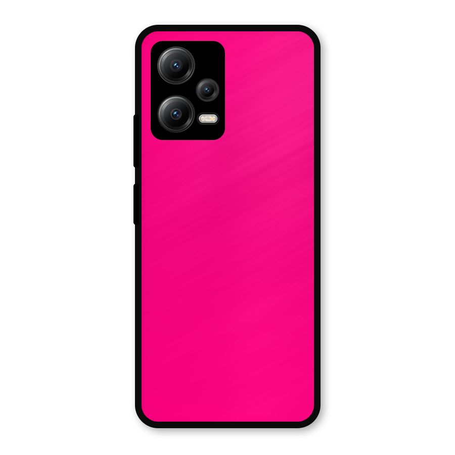 Hot Pink Metal Back Case for Redmi Note 12 5G