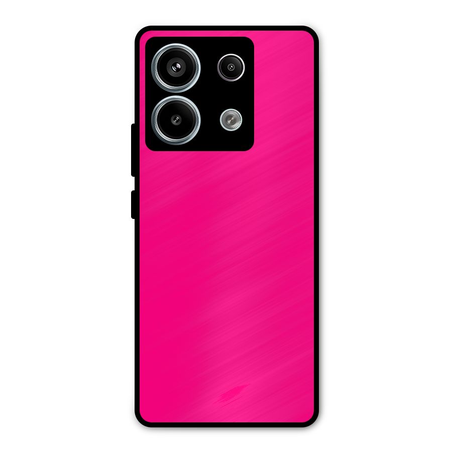 Hot Pink Metal Back Case for Redmi Note 13 Pro 5G