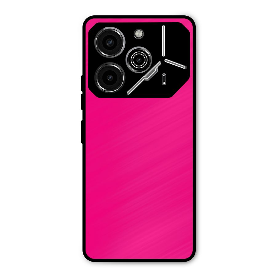 Hot Pink Metal Back Case for Tecno Pova 6 Pro