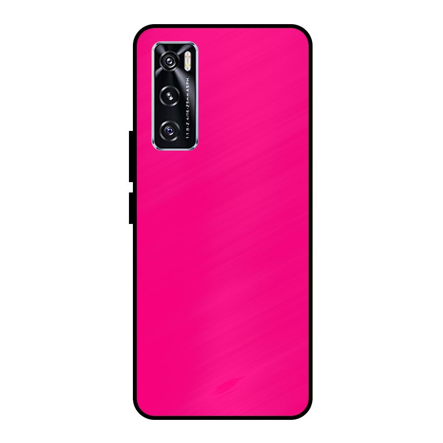 Hot Pink Metal Back Case for Vivo V20 SE