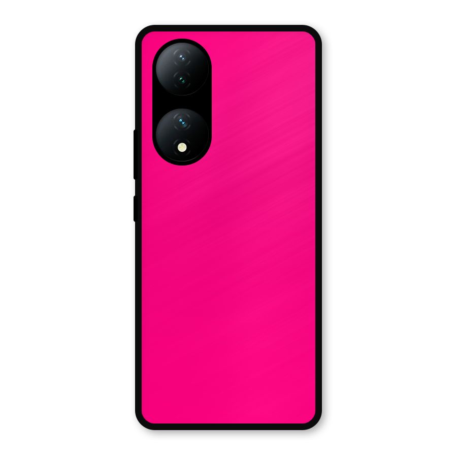 Hot Pink Metal Back Case for Vivo Y100a