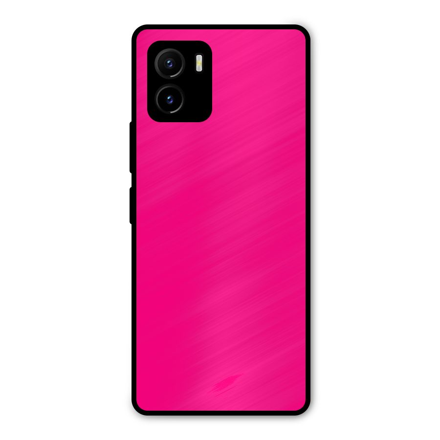 Hot Pink Metal Back Case for Vivo Y15s