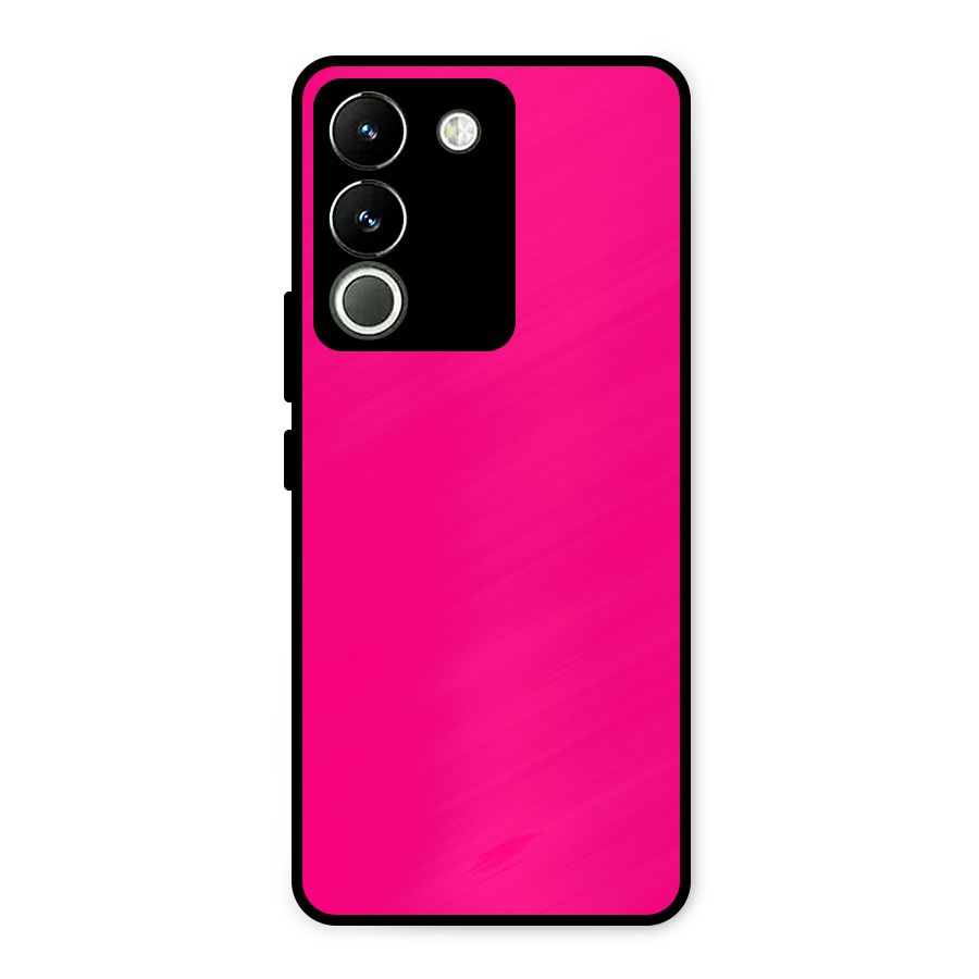 Hot Pink Metal Back Case for Vivo Y200