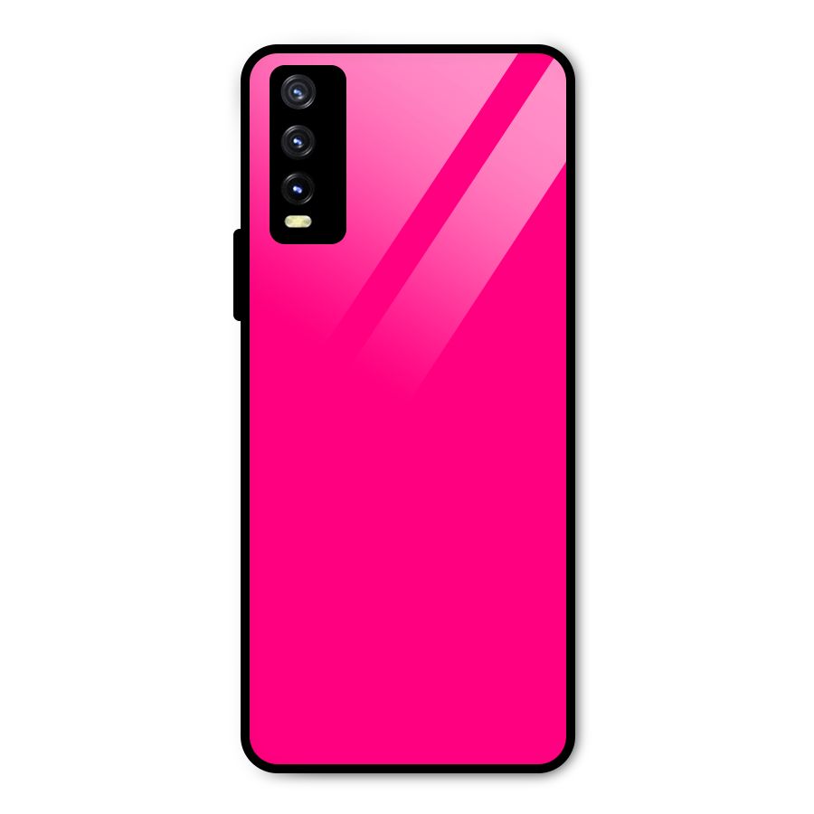 Hot Pink Metal Back Case for Vivo Y20g
