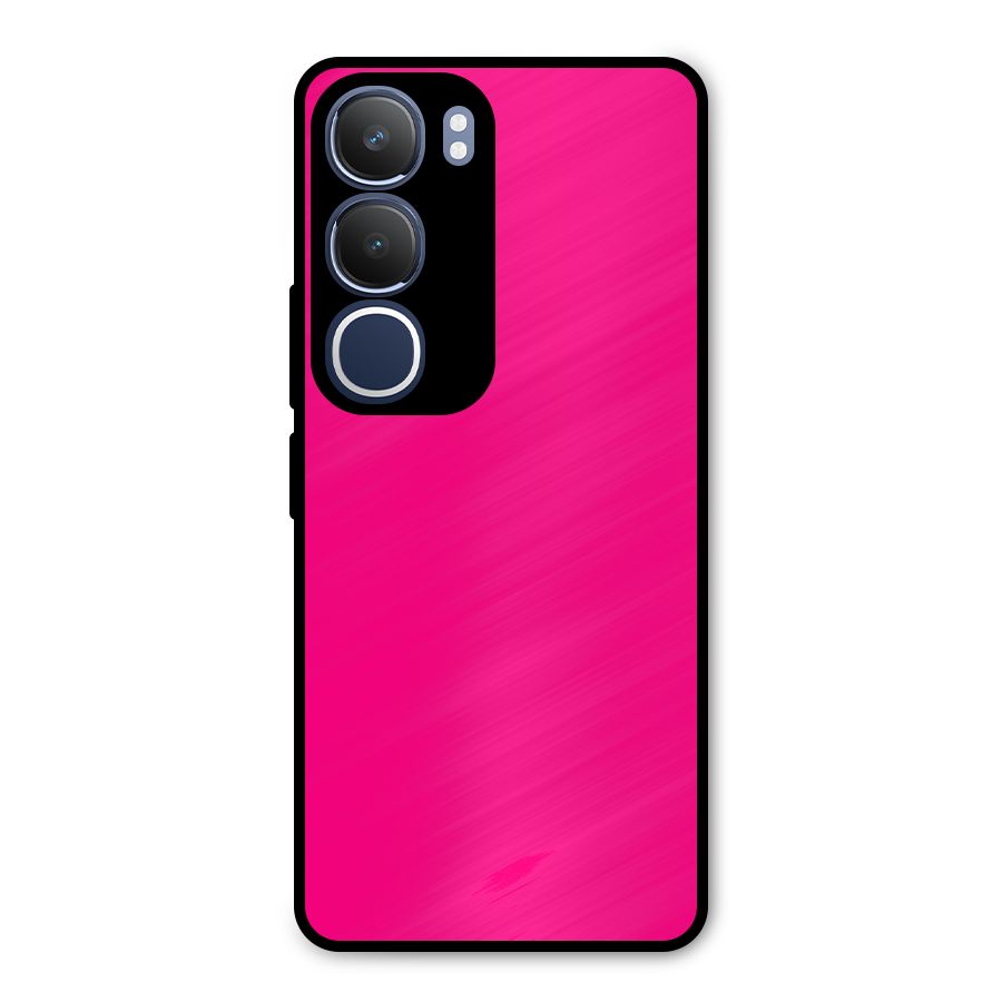 Hot Pink Metal Back Case for Vivo Y29