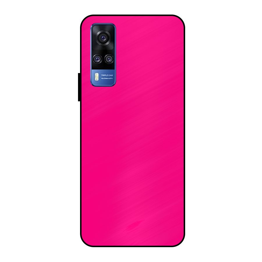 Hot Pink Metal Back Case for Vivo Y51