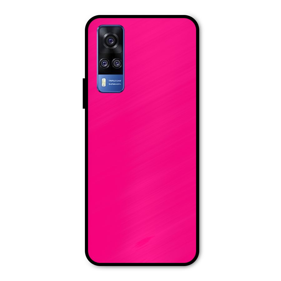 Hot Pink Metal Back Case for Vivo Y51A