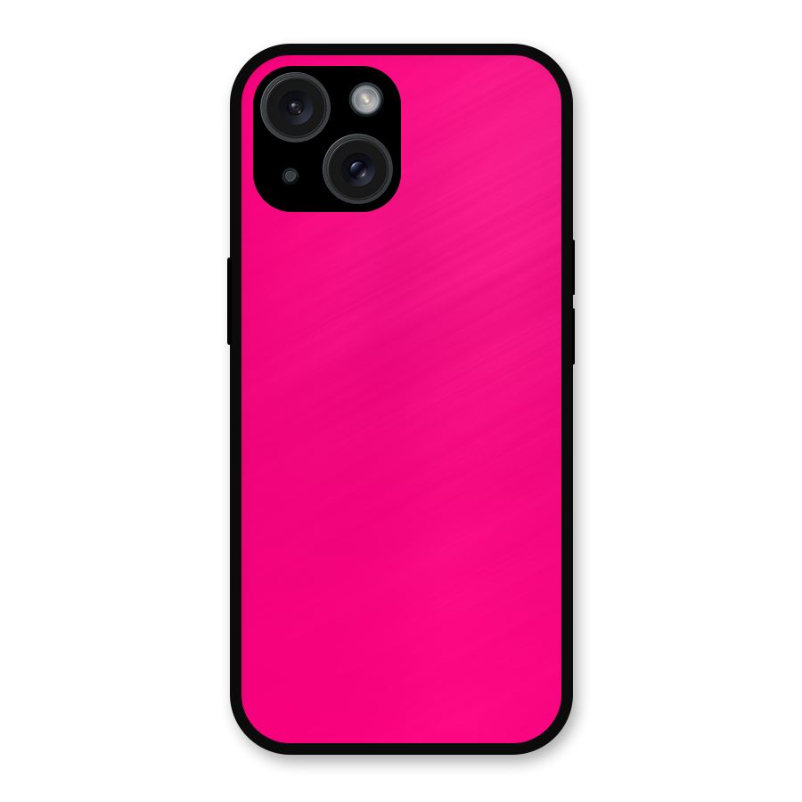 Hot Pink Metal Back Case for iPhone 15