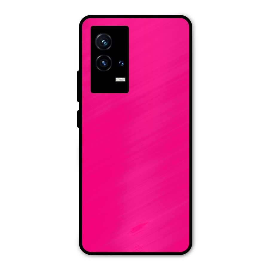 Hot Pink Metal Back Case for iQOO 9 5G