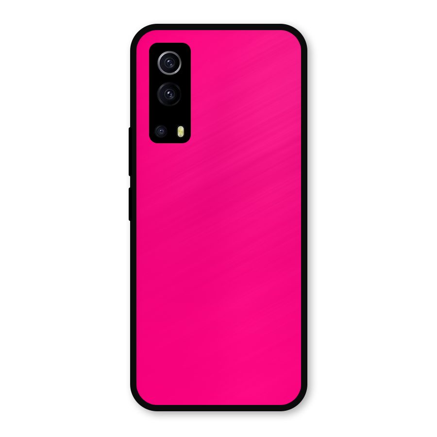 Hot Pink Metal Back Case for iQOO Z3