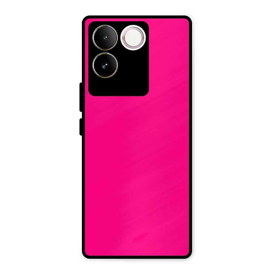 Hot Pink Metal Back Case for iQOO Z7 Pro