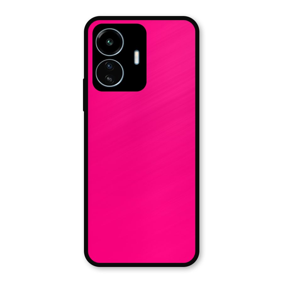 Hot Pink Metal Back Case for vivo iQOO Z6 Lite 5G