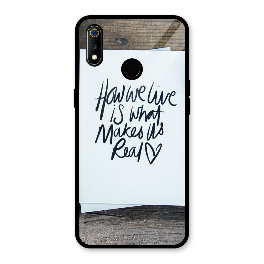 How We Live Glass Back Case for Realme 3i