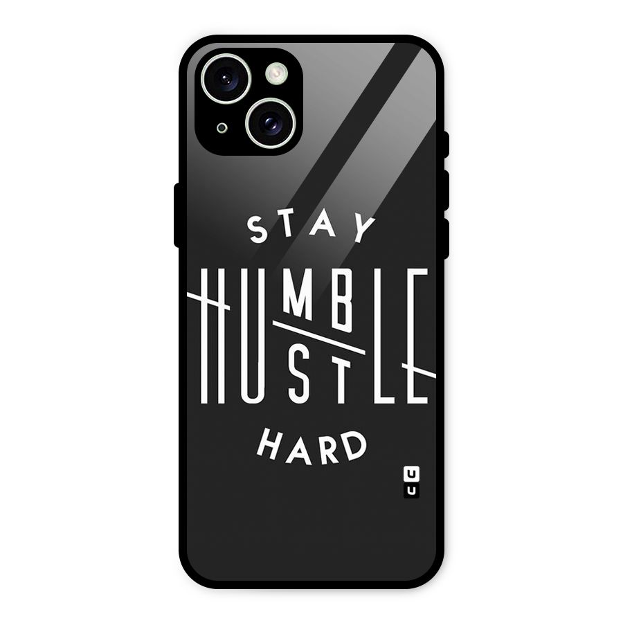 Hustle Hard Glass Back Case for iPhone 15 Plus