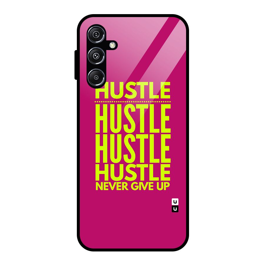 Hustle Never Give Up Glass Back Case for Galaxy M34 5G