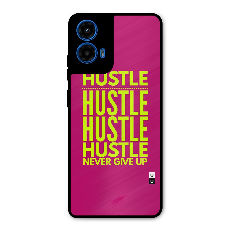 Hustle Never Give Up Metal Back Case for Moto G45