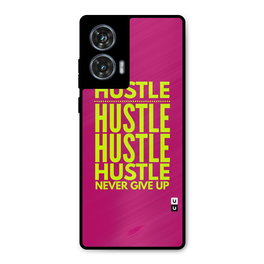 Hustle Never Give Up Metal Back Case for Motorola G96