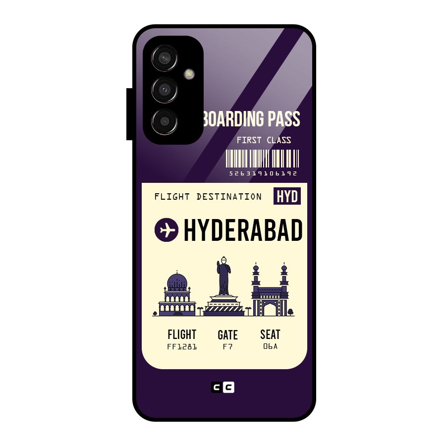 Hyderabad Boarding Pass Glass Back Case for Galaxy F13