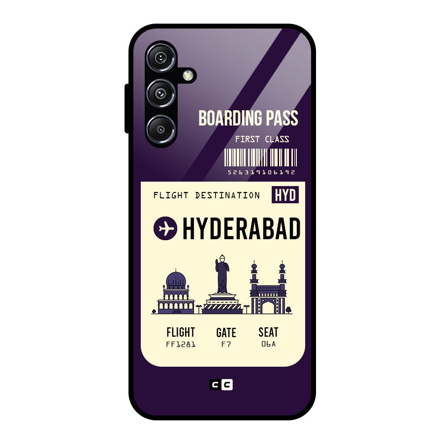 Hyderabad Boarding Pass Glass Back Case for Galaxy M34 5G