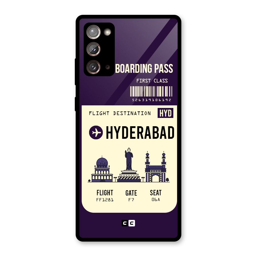 Hyderabad Boarding Pass Glass Back Case for Galaxy Note 20