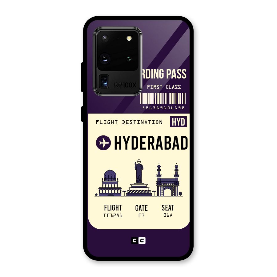 Hyderabad Boarding Pass Glass Back Case for Galaxy S20 Ultra