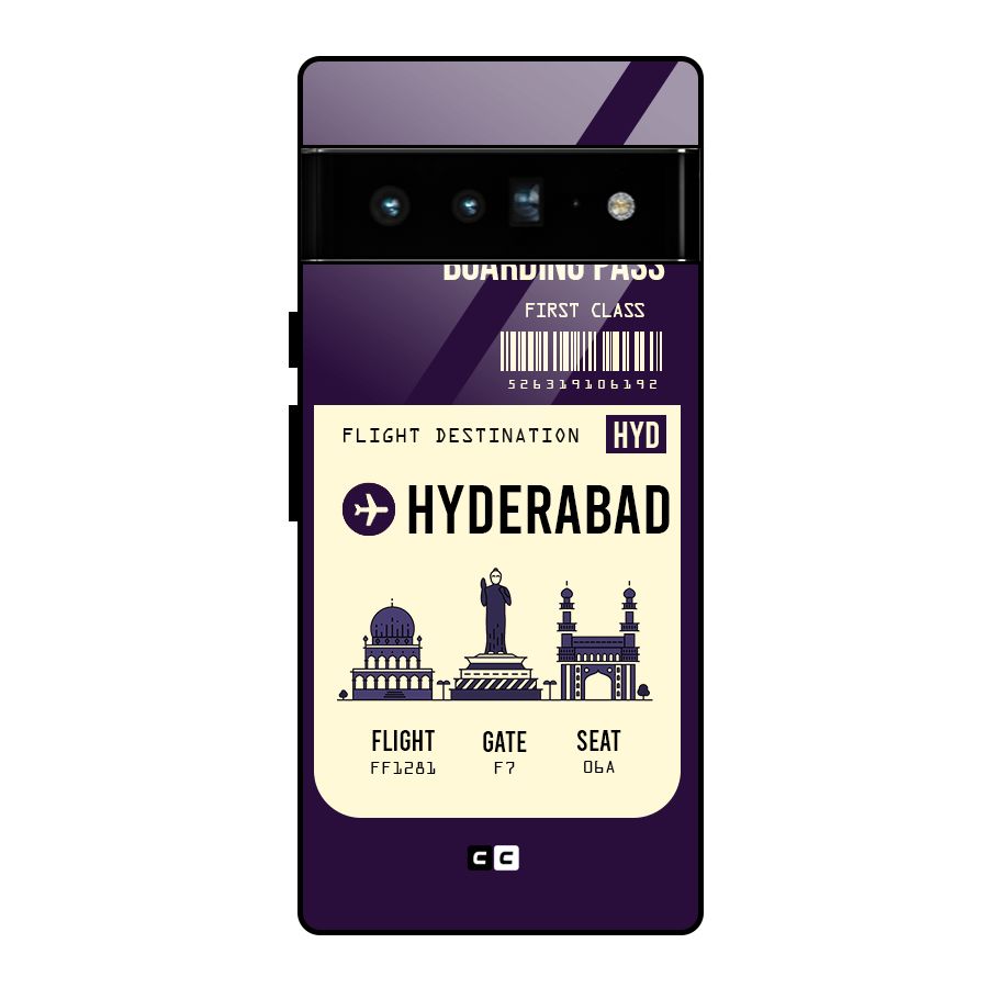 Hyderabad Boarding Pass Glass Back Case for Google Pixel 6 Pro