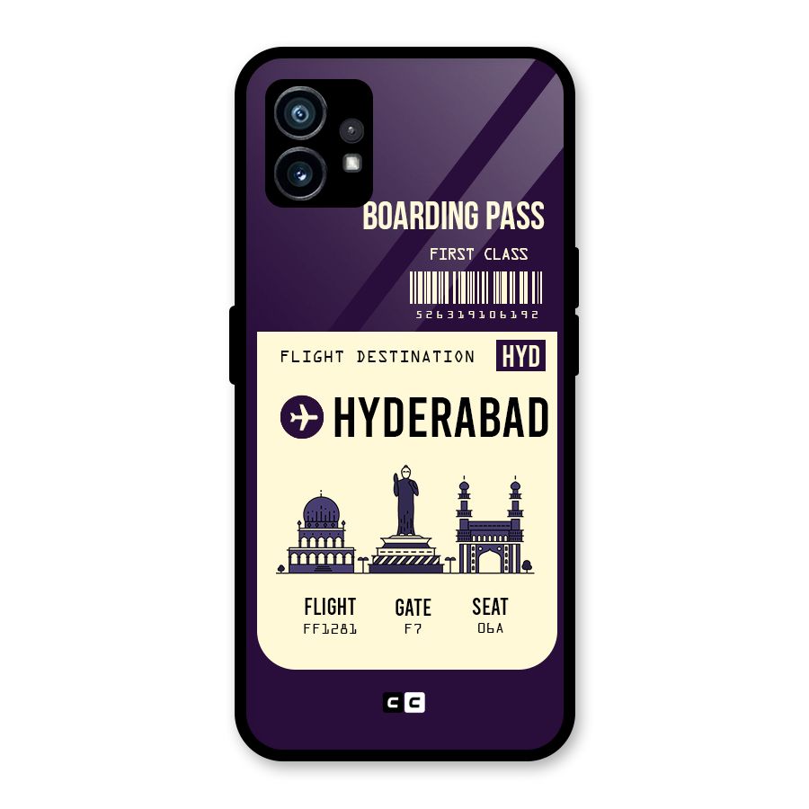 Hyderabad Boarding Pass Glass Back Case for Nothing Phone 1