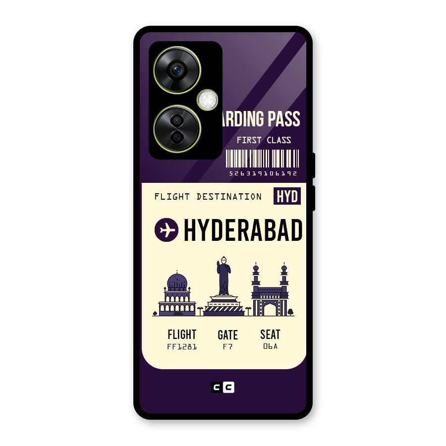 Hyderabad Boarding Pass Glass Back Case for OnePlus Nord CE 3 Lite