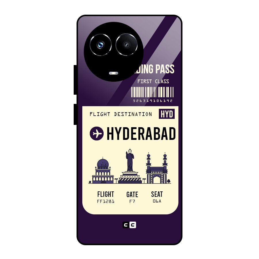 Hyderabad Boarding Pass Glass Back Case for Realme 11X