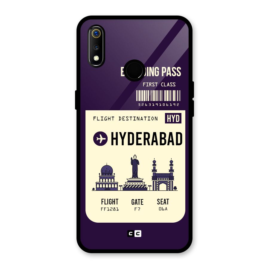 Hyderabad Boarding Pass Glass Back Case for Realme 3i