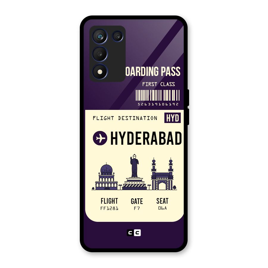 Hyderabad Boarding Pass Glass Back Case for Realme 9 5G Speed