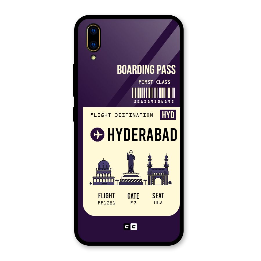 Hyderabad Boarding Pass Glass Back Case for Vivo V11 Pro