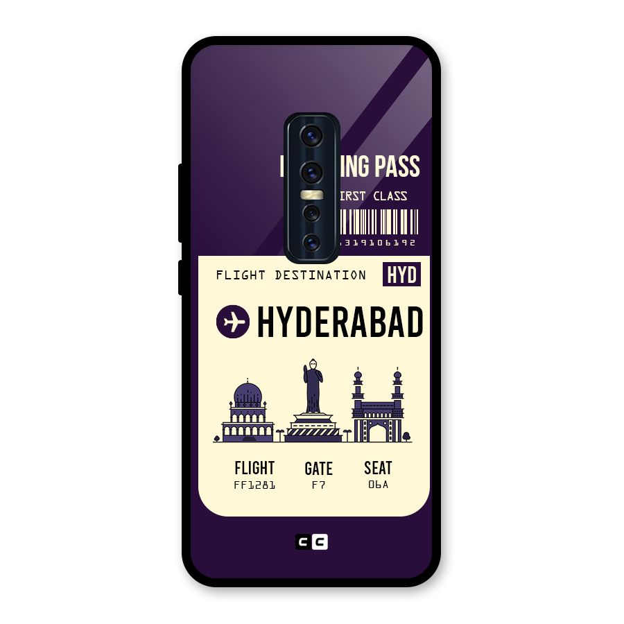 Hyderabad Boarding Pass Glass Back Case for Vivo V17 Pro