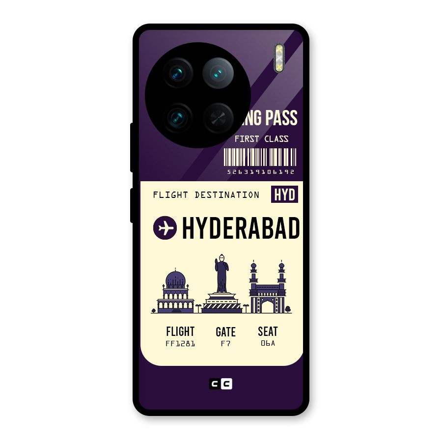Hyderabad Boarding Pass Glass Back Case for Vivo X90 Pro