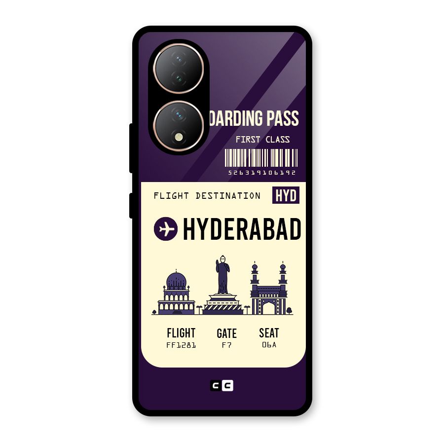 Hyderabad Boarding Pass Glass Back Case for Vivo Y100A