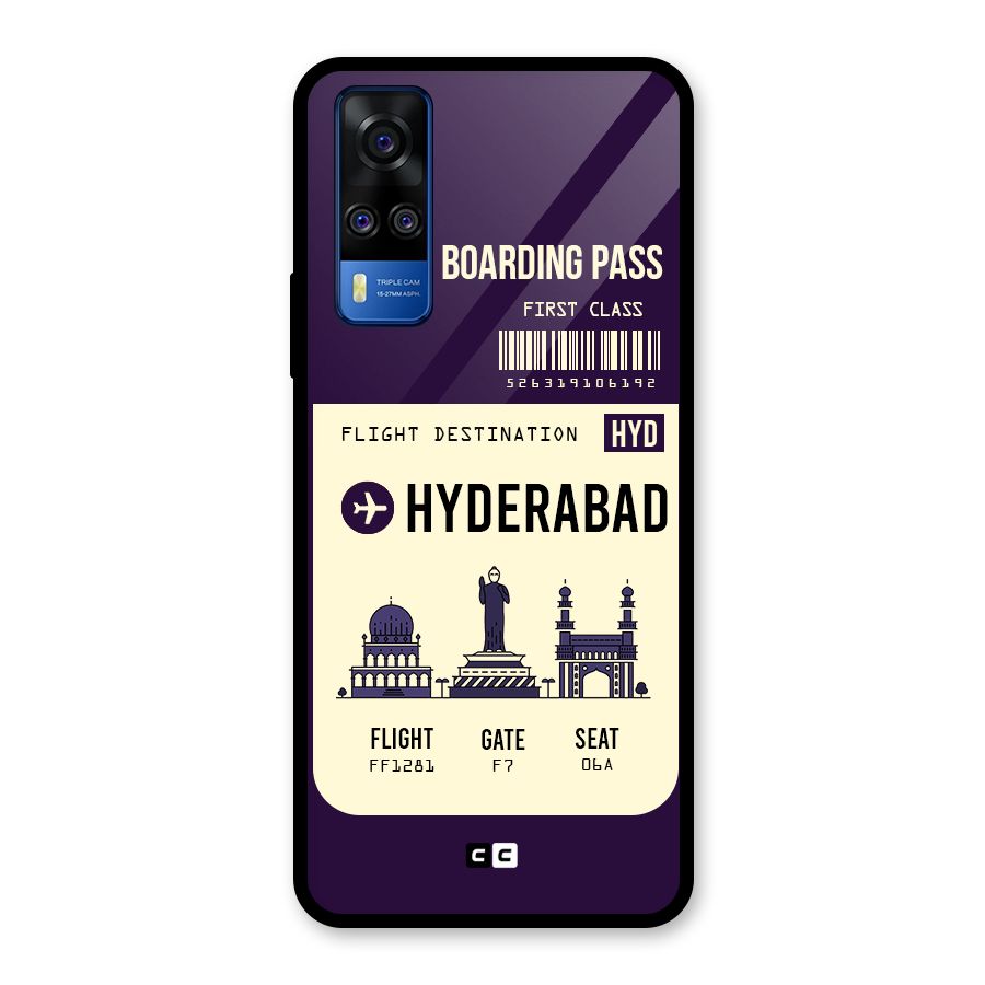 Hyderabad Boarding Pass Glass Back Case for Vivo Y31