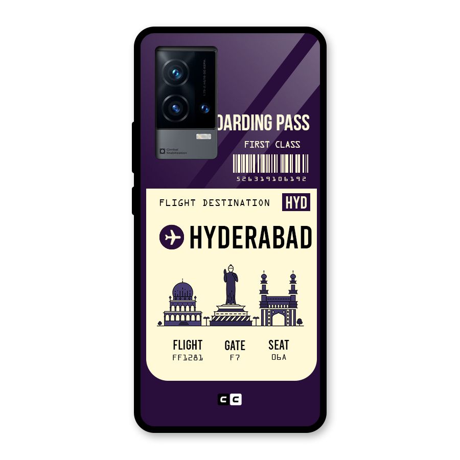 Hyderabad Boarding Pass Glass Back Case for iQOO 9 5G