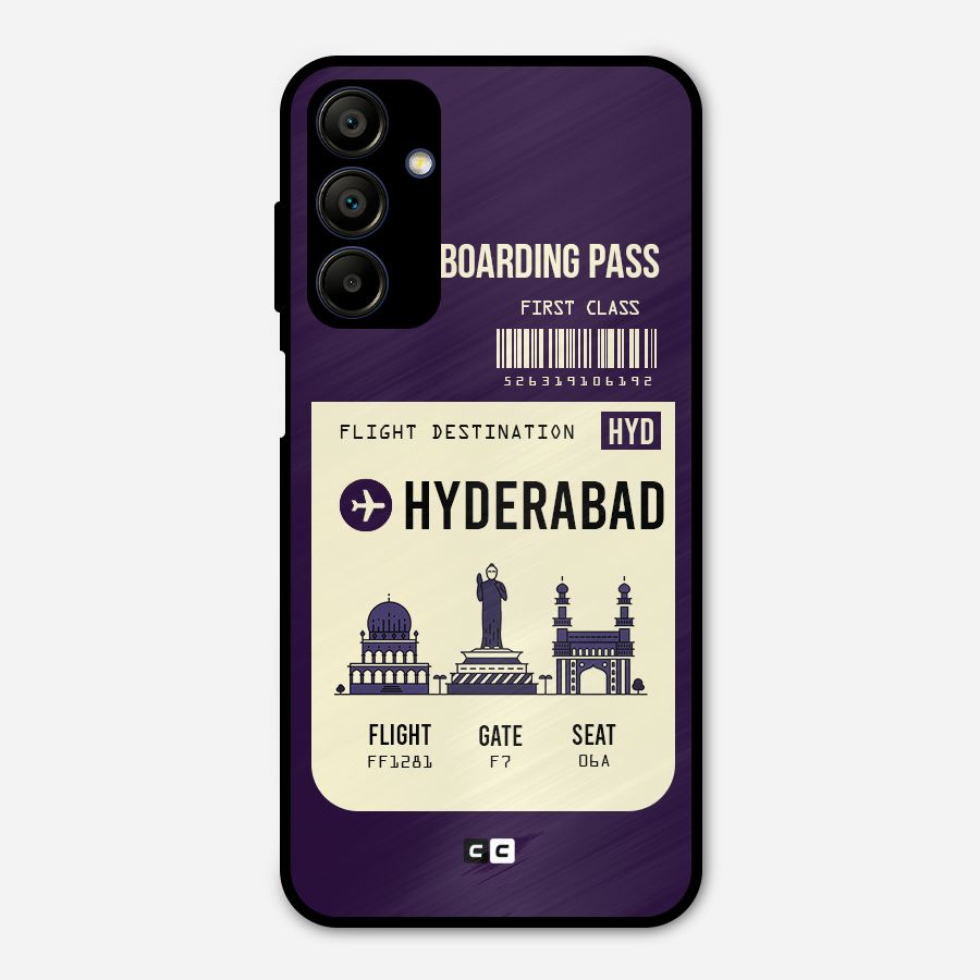 Hyderabad Boarding Pass Metal Back Case for Galaxy A15 5G