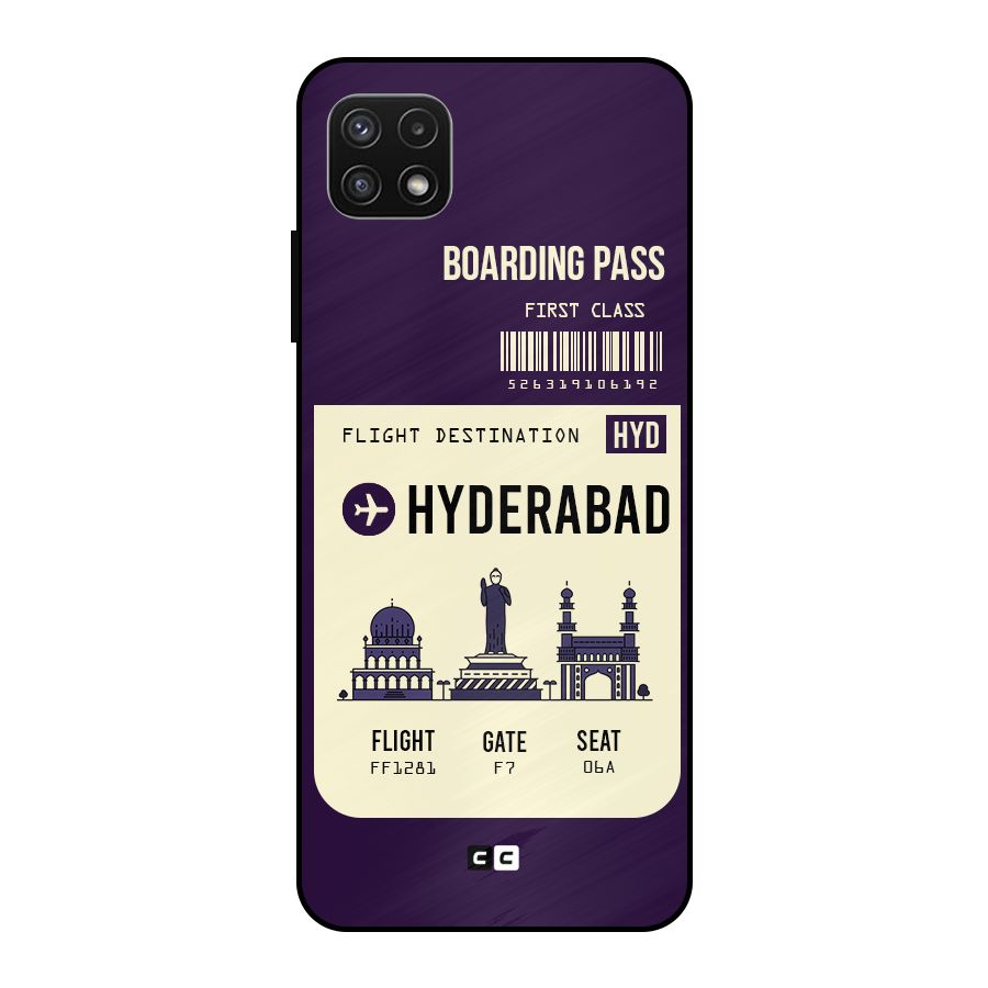 Hyderabad Boarding Pass Metal Back Case for Galaxy A22 5G