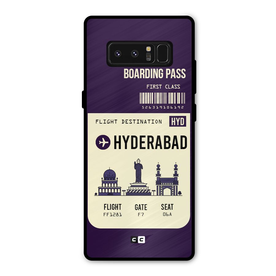 Hyderabad Boarding Pass Metal Back Case for Galaxy Note 8