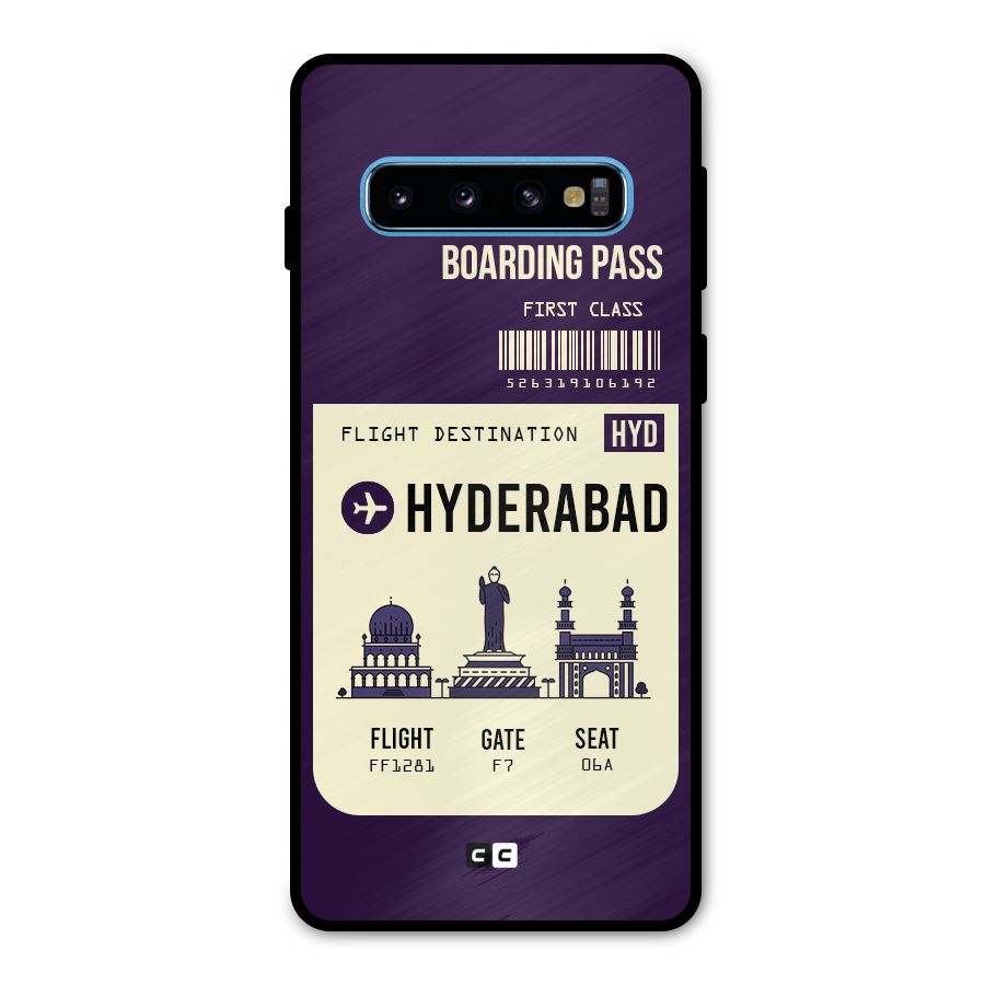 Hyderabad Boarding Pass Metal Back Case for Galaxy S10