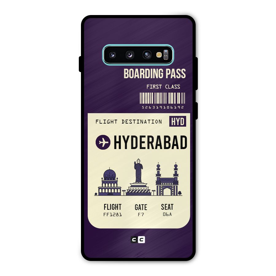 Hyderabad Boarding Pass Metal Back Case for Galaxy S10 Plus