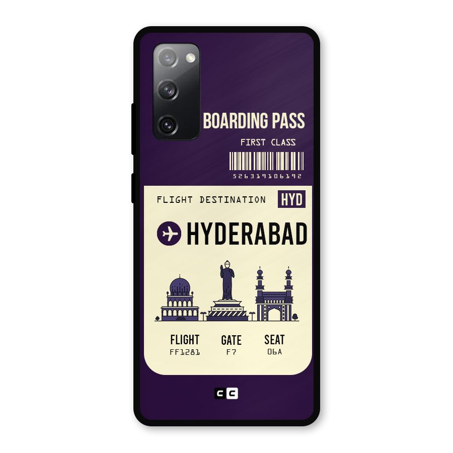 Hyderabad Boarding Pass Metal Back Case for Galaxy S20 FE 5G