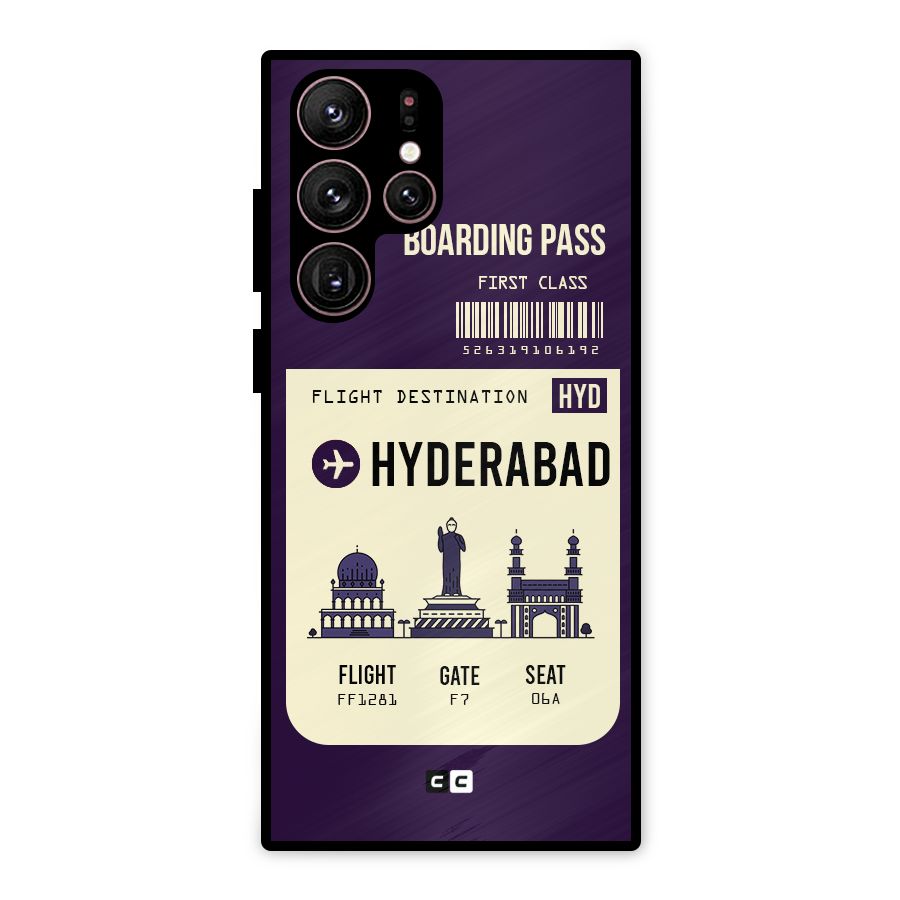 Hyderabad Boarding Pass Metal Back Case for Galaxy S22 Ultra 5G