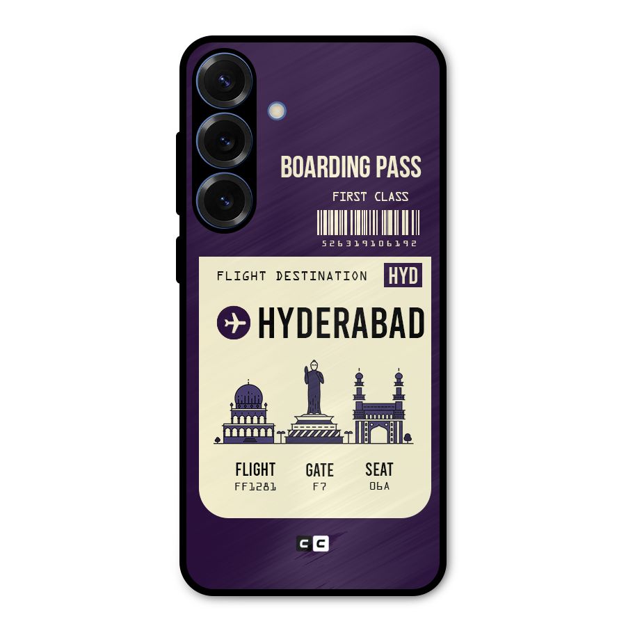 Hyderabad Boarding Pass Metal Back Case for Galaxy S25 Plus