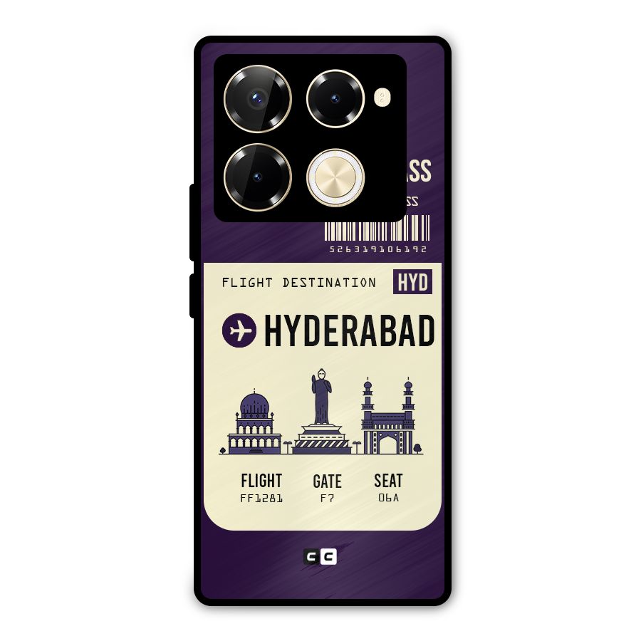 Hyderabad Boarding Pass Metal Back Case for Infinix Note 40 Pro Plus