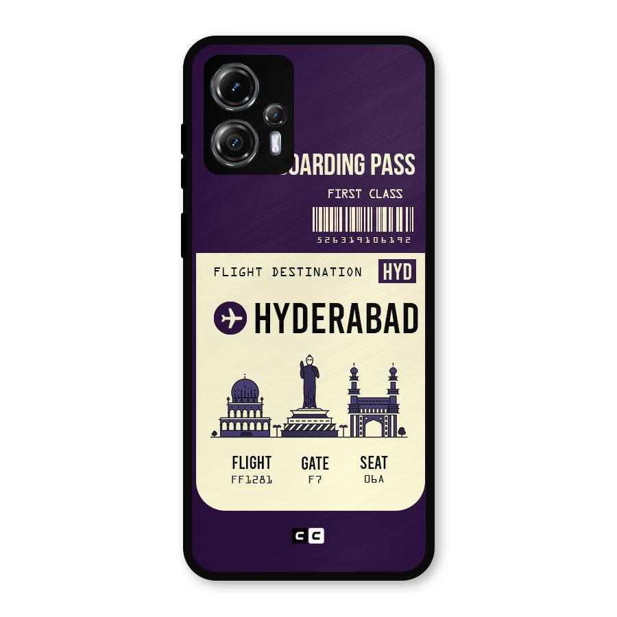 Hyderabad Boarding Pass Metal Back Case for Moto G13